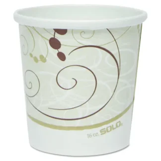 SOLO® Flexstyle Double Poly Paper Containers, 16 oz, Symphony Design, Paper, 25/Pack, 20 Packs/Carton