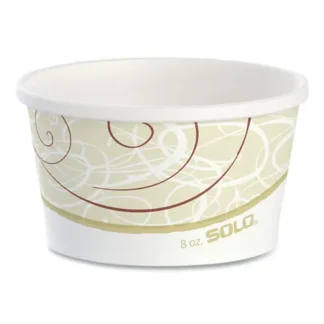 SOLO® Flexstyle Double Poly Paper Containers, 8 oz, Symphony Design, Paper, 25/Pack, 20 Packs/Carton