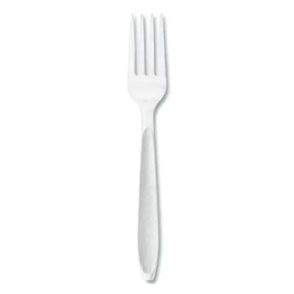 SOLO® Impress Heavyweight Full-Length Polystyrene Cutlery Forks, White, 100/Box