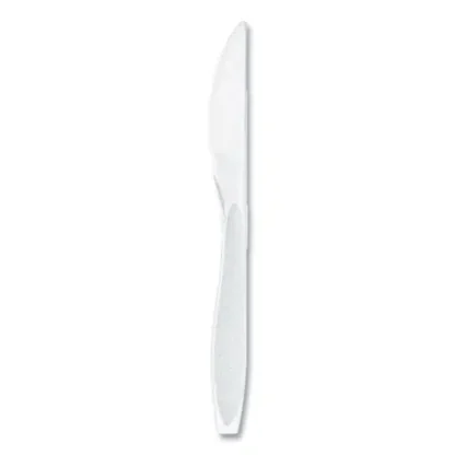 SOLO® Impress Heavyweight Full-Length Polystyrene Cutlery Knife, White, 100/Box, 10 Boxes/Carton