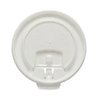 SOLO® Lift Back and Lock Tab Cup Lids for Foam Cups, Fits 8 oz Hot Cups, Plastic, White, 100/Pack