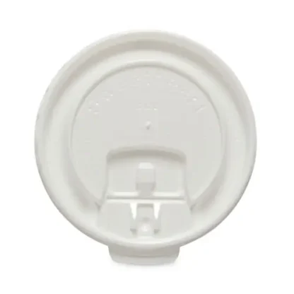 SOLO® Lift Back and Lock Tab Cup Lids for Foam Cups, Fits 8 oz Hot Cups, Plastic, White, 2,000/Carton