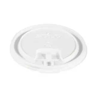 SOLO® Lift Back and Lock Tab Lids for Paper Cups, Fits 10 oz to 24 oz Hot Cups, Plastic, White