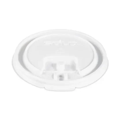 SOLO® Lift Back and Lock Tab Lids for Paper Cups, Fits 8 oz Hot Cups, Plastic, White