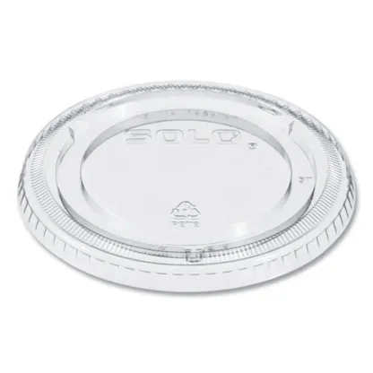 SOLO® PETE Plastic Flat Cold Cup Lids, Fits 12 oz to 24 oz Cold Cups, Clear, 1,000/Carton