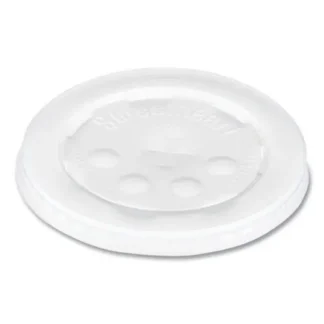 SOLO® Polystyrene Plastic Flat Straw-Slot Cold Cup Lids