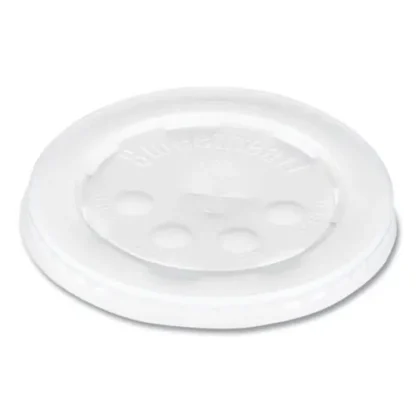 SOLO® Polystyrene Plastic Flat Straw-Slot Cold Cup Lids