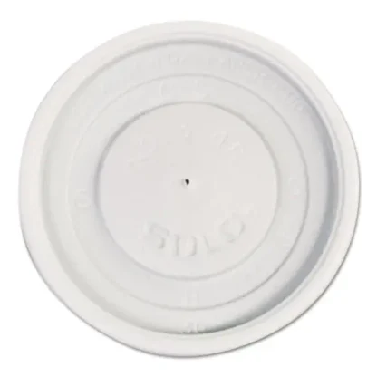 SOLO® Polystyrene Vented Hot Cup Lids, Fits 4 oz Hot Cups, Plastic, White, 100/Pack, 10 Packs/Carton