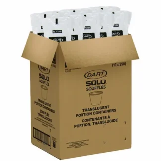 SOLO® Portion Containers, 2.5 oz, Plastic, Translucent, 2,500/Carton