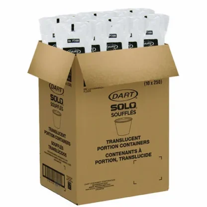 SOLO® Portion Containers, 2.5 oz, Plastic, Translucent, 2,500/Carton