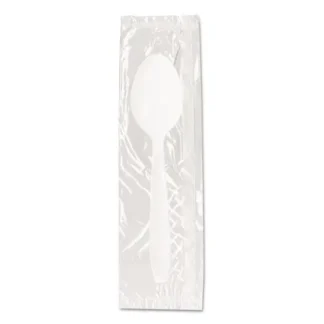 SOLO® Reliance Mediumweight Cutlery, Individually Wrapped Plastic Spoon, White, 1,000/Carton