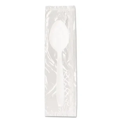 SOLO® Reliance Mediumweight Cutlery, Individually Wrapped Plastic Spoon, White, 1,000/Carton