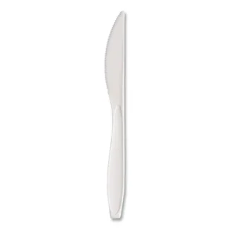 SOLO® Reliance Mediumweight Plastic Knives, Standard Size, White, 1,000/Carton