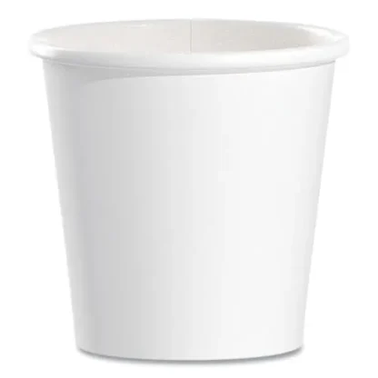 SOLO® Single-Sided Poly Paper Hot Cups, 4 oz, White, 50/Bag, 20 Bags/Carton