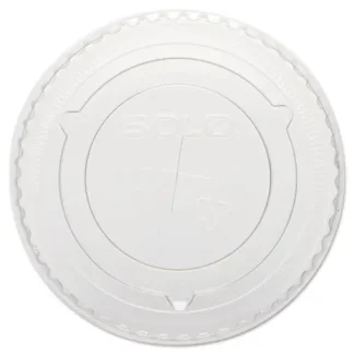 SOLO® Straw-Slot Cold Cup Lids, Fits 10 oz Cold Cups, Plastic, Clear, 100/Pack, 25 Packs/Carton