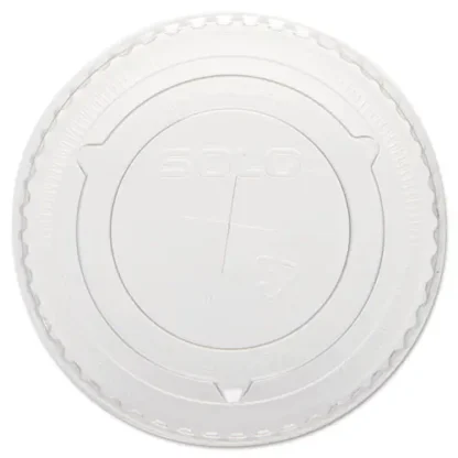 SOLO® Straw-Slot Cold Cup Lids, Fits 10 oz Cold Cups, Plastic, Clear, 100/Pack, 25 Packs/Carton