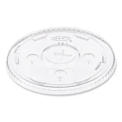 SOLO® Straw-Slot Cold Cup Lids, Fits 30 oz to 32 oz Cold Cups, Plastic, Clear