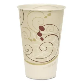 SOLO® Symphony Treated-Paper Cold Cups, 12 oz, White/Beige/Red, 100/Bag, 20 Bags/Carton