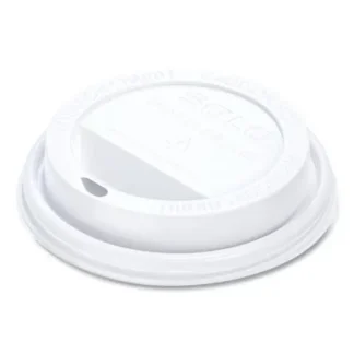 SOLO® Traveler Cappuccino Style Dome Lid, Fits 10 oz to 24 oz Hot Cups, Plastic, White