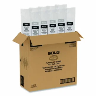 SOLO® Traveler Cappuccino Style Dome Lid, White, Fits 10 oz to 24 oz Hot Cups, 950 Lids/Carton