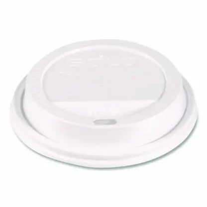 SOLO® Traveler Hot Cup Lids, Fits 12 oz to 16 oz Hot Cups, Plastic, White, 100/Pack