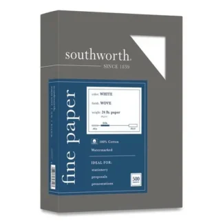 Southworth® 100% Cotton Business Paper, 95 Bright, 24 lb Bond, White, 500 Sheets