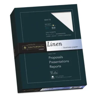 Southworth® 25% Cotton Linen Business Paper, 32 lb Bond, 8.5 x 11, White, 250 Sheets