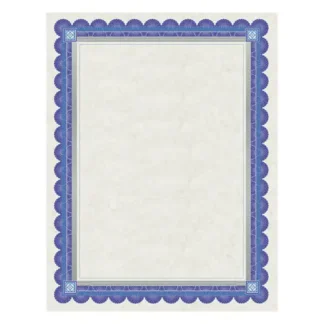 Southworth® Parchment Certificates, Academic, Ivory with Blue/Silver Foil Border, 15/Pack