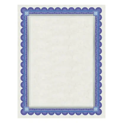 Southworth® Parchment Certificates, Academic, Ivory with Blue/Silver Foil Border, 15/Pack