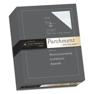 Southworth® Parchment Specialty Paper, 24 lb Bond Weight, Blue, 500 Sheets