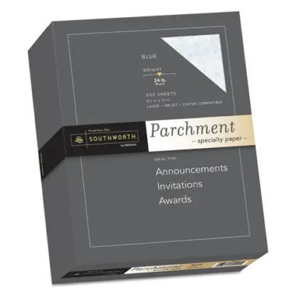 Southworth® Parchment Specialty Paper, 24 lb Bond Weight, Blue, 500 Sheets