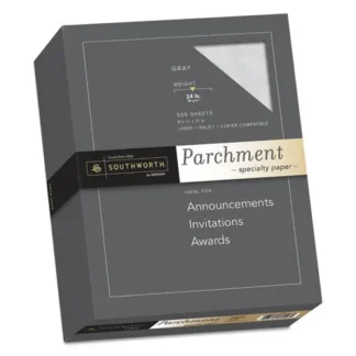Southworth® Parchment Specialty Paper, 24 lb Bond Weight, Gray, 500 Sheets