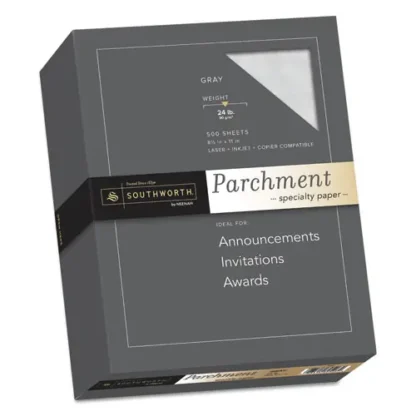 Southworth® Parchment Specialty Paper, 24 lb Bond Weight, Gray, 500 Sheets