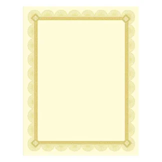 Southworth® Premium Certificates, Ivory/Gold with Spiro Gold Foil Border, 15/Pack