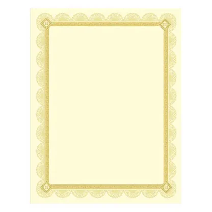 Southworth® Premium Certificates, Ivory/Gold with Spiro Gold Foil Border, 15/Pack