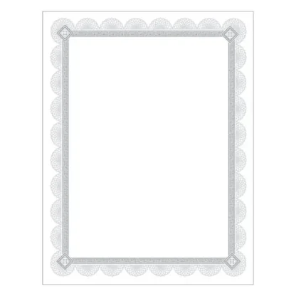 Southworth® Premium Certificates, White/Silver with Spiro Silver Foil Border, 15/Pack