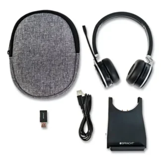 Spracht ZuM BT Prestige Combo Binaural Over The Head Headset with USB Dongle, Black