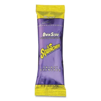 Sqwincher® Thirst Quencher QwikServ Electrolyte Replacement Drink Mix, Grape, 8 Packets