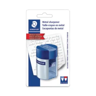 Staedtler® Handheld Manual Double-Hole Plastic Sharpener, Blue/Silver, 6/Box
