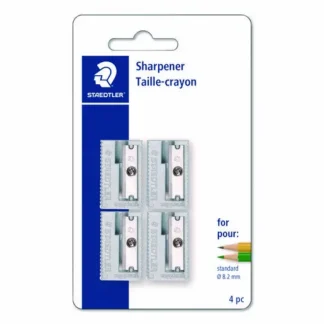 Staedtler® Handheld Manual Pencil Sharpener, Gray/Silver, 4/Pack
