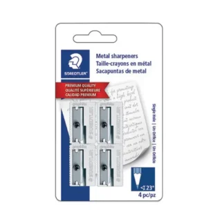 Staedtler® Handheld Metal Pencil Sharpener, Silver, 4-Pack