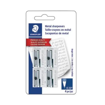 Staedtler® Handheld Metal Pencil Sharpener, Silver, 4-Pack