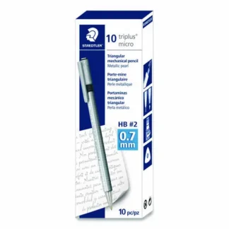 Staedtler® Mechanical Pencils, 0.7 mm, HB (#2), Black Lead, Light Blue Barrel, 10/Box