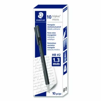 Staedtler® Mechanical Pencils, 1.3 mm, HB (#2), Black Lead, Light Blue Barrel, 10/Box
