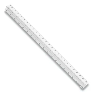 Staedtler® Triangular Scale Plastic Architects Ruler, 12" Long, Plastic, White