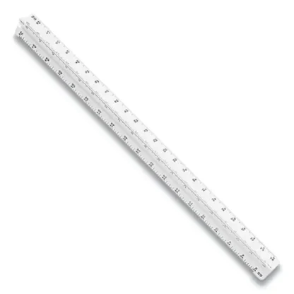Staedtler® Triangular Scale Plastic Architects Ruler, 12" Long, Plastic, White