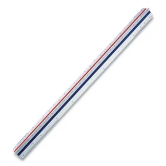 Staedtler® Triangular Scale Plastic Engineers Ruler, 12" Long, White with Colored Grooves