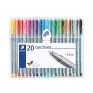 Staedtler® Triplus Fineliner Porous Point Pen, 20 Color Set, Extra-Fine 0.3 mm, Assorted Colors, 20/Pack