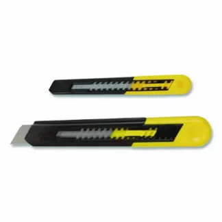 Stanley® Two-Pack Quick Point Snap Off Blade Utility Knife, 9 mm and 18 mm Blades, Yellow/Black