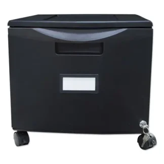 Storex Single-Drawer Mobile Filing Cabinet, Black, 1 Legal/Letter-Size File Drawer